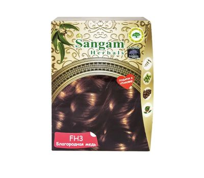Краска для волос на основе хны Благородная медь (Медно-коричневая) FH3 Sangam Herbals 50 гр