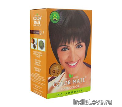 Травяная краска для волос 9.7 (светло коричневый) / Herbal Based Hair Color LIGHT BROWN 9.7, Color Mate, 75 гр Годен до апреля 2023!!!