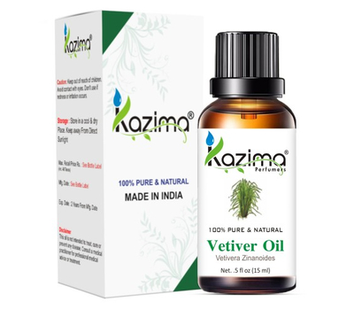Эфирное масло ветивера 100% чистое, натуральное и неразбавленное масло / Vetiver Essential Oil 100% Pure, Natural & Undiluted Oil, Kazima, 15 мл.