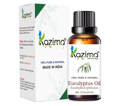 Эфирное масло эвкалипта 100% чистое, натуральное и неразбавленное масло / Eucalyptus Essential Oil 100% Pure, Natural & Undiluted Oil, Kazima, 15 мл.