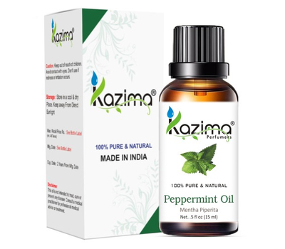 Эфирное масло перечной мяты 100% чистое, натуральное и неразбавленное масло / Peppermint Essential Oil 100% Pure, Natural & Undiluted Oil, Kazima, 15 мл.