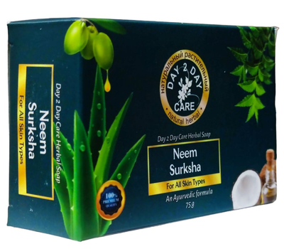 Травяное мыло НИМ СУРАКША, для всех типов кожи / Herbal Soap NEEM SURKSHA, For All Skin Types, Day 2 Day Care,75 гр