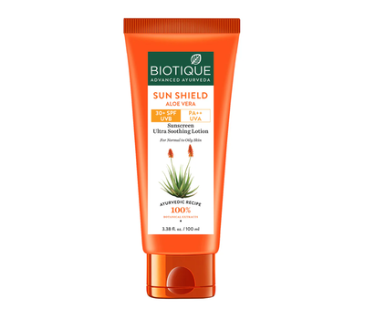 Солнцезащитный лосьон с Алоэ вера Биотик / Bio Aloe 30+ SPF UVA/UVB Sunscreen Ultra Protective Lotion Biotique, 50 мл