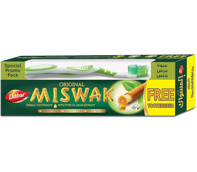Зубная паста Мисвак / Dabur Miswak Herbal в комплекте с зубной щеткой 190 гр