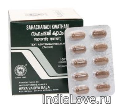 Сахачаради Кватхам- от боли в бедрах, ногах и в пояснице / Sahacharadi Kwatham Kottakkal Tablets, 100 табл.