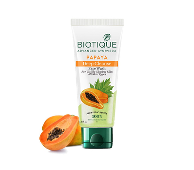 Гель для лица Папайя , глубокое очищение, для всех типов кожи, Биотик / Biotique Papaya deep cleanse face wash, 50 мл.