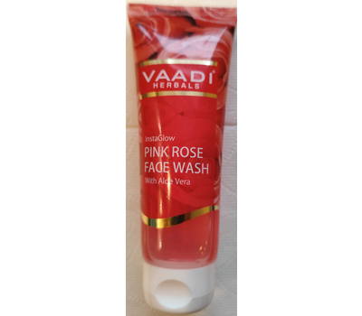 Гель для умывания с Розой и Алое Вера / VAADI Herbals Insta Glow Pink Rose Face Wash With Aloe Vera, 60 мл
