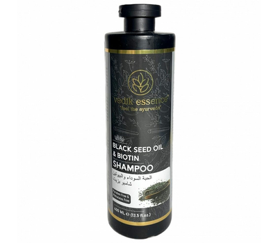 Шампунь с маслом черного тмина и биотином для оживления и придания блеска волосам / BLACK SEED OIL & BIOTIN Shampoo, Vedik Essence, 400 мл