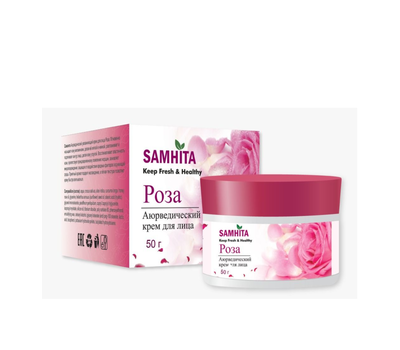 Крем для лица Увлажняющий РОЗА, Самхита / Ayurvedic Moisturizing Cream ROSE, Samhita, 50 гр.