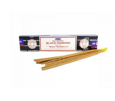 Nag Champa BLACK DIAMOND Incense, Satya (Благовония НАГ ЧАМПА ЧЁРНЫЙ БРИЛЛИАНТ, Сатья), 15 г.