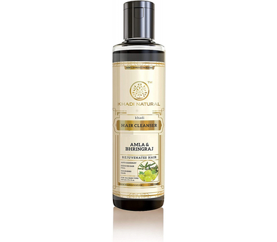 Шампунь АМЛА И БРИНГРАДЖ, Омолаживающий волосы, Кхади / Hair Cleanser AMLA & BHRINGRAJ, Rejuvenates Hair, Khadi Natural, 210 мл.